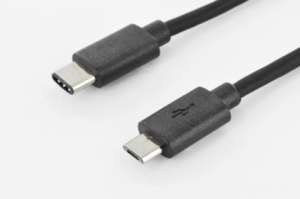 Digitus Kabel połączeniowy USB 2.0 HighSpeed Typ USB C/microUSB B M/M czarny 1,8m