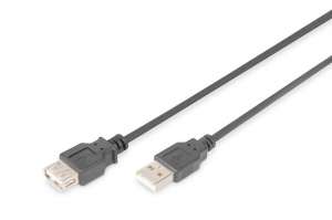 Digitus Kabel przedłużający USB 2.0 HighSpeed Typ USB A/USB A M/Ż 5m Czarny