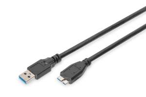 Digitus Kabel połączeniowy USB 3.1 Gen.1 SuperSpeed 5Gbps Typ USB A/microUSB B M/M 1m Czarny