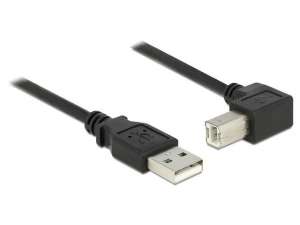 Delock Kabel USB AM/BM 1m Czarny Kątowy