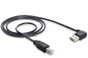 Delock Kabel USB-A(M) kątowy lewo/prawo-USB-B(M) 2.0 1m