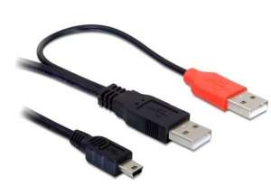 Delock Kabel USB-A(M)+POWER USB-A(M)-USB MINI(M)