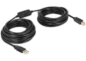 Delock Kabel USB-A(M)-USB-B(M) 2.0 11m czarny