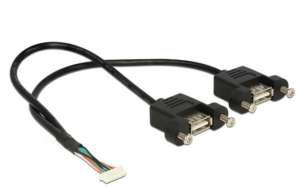 Delock Kabel USB PIN HEADER(M) 8 PIN-2x USB-A(F) 2.0
