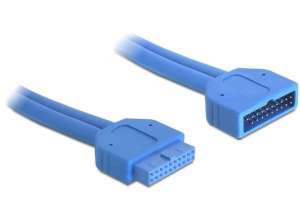 Delock Przedłużacz USB PIN HEADER M/F 19 PIN 3.0 45 cm niebieski