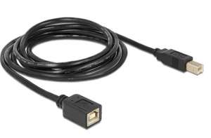 Delock Przedłużacz USB-B M/F 2.0 2m czarny