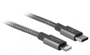Delock Kabel Lightning - USB-C 1m MFI szary szybkie ładowanie
