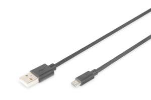 Digitus Kabel połączeniowy USB 2.0 HighSpeed Typ USB A/microUSB B M/M 3m Czarny