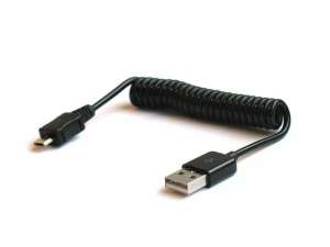 Savio Kabel spiralny USB A męski - USB micro-B 5 pin, męski, standard USB 2.0, 1 m, CL-11