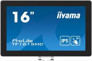 IIYAMA Monitor 15.6 cala TF1615MC-B1 IPS,pojemnościowa 10 punktów,450cd/m2,IP65,7H,HDMI,DP,VGA
