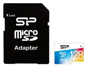 Silicon Power Karta pamięci microSDHC Colorful 128GB U1 10MB/S + Adapter