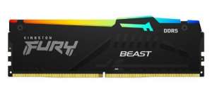 Kingston Pamięć DDR5 Fury Beast RGB 128GB(4*32GB)/5600 CL40 czarna