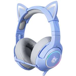 Onikuma Słuchawki gamingowe Onikuma K9 RGB kocie uszy USB niebieskie