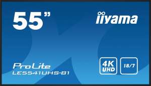 IIYAMA Monitor 55 cali LE5541UHS-B1 IPS,4K,18/7,LAN,USB,HDMI 