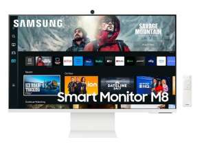 Samsung Monitor 32 cale LS32CM801UUXDU VA 3840x2160 UHD 16:9 1xHDMI 1xUSB-C (65W) 2xUSB 2.0 4ms(GTG) WiFi/BT HAS+PIVOT Webcam głośniki płaski biały SMART 2 la