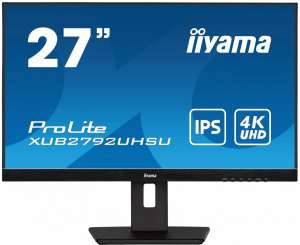 IIYAMA Monitor 27 cali  XUB2792UHSU-B5 4K,IPS,DVI,DP,HDMI,PIP,250cd,USB3.0 