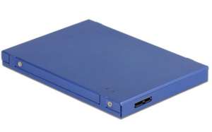Delock Obudowa SSD zewnętrzna MSATA +M.2 2.5  USB 3.1 MICRO-B USB niebieska