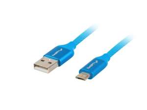 Lanberg Kabel Premium USB micro BM - AM 2.0 0.5m niebieski QC 3.0
