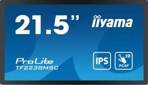 IIYAMA Monitor wielkoformatowy 21.5 cala TF2238MSC-B1 IPS,FHD,DP,HDMI,2x2W,2xUSB,600(cd/m2),  10pkt.7H,IP1X(Front),Pion/Poziom