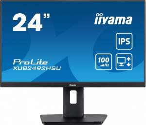 IIYAMA Monitor 23.8 cala XUB2492HSU-B6 IPS,HDMI,DP,VGA,100Hz,PIVOT,USB,HAS/150mm