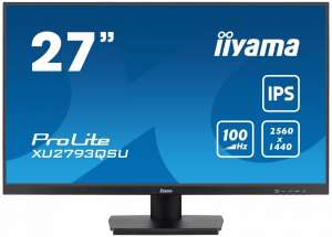 IIYAMA ProLite XU2793QSU-B6 IPS,QHD,100Hz,HDMI,DP,2x2W,2xUSB(3.2), FreeSync Monitor 27 cali 