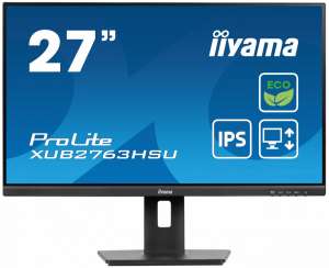 IIYAMA ProLite XUB2763HSU-B1 IPS,100HZ,ECO,3ms,SLIM,HDMI,DP,2x USB3.22x2W,HAS(150mm),TCO,EPEAT Monitor 27 cali 