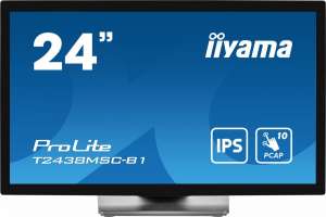 IIYAMA T2438MSC-B1 IPS, Monitor 24 cale FHD,DP,HDMI,2x2W,2xUSB,600(cd/m2),   10pkt.7H,IP1X(FRONT),PION/POZIOM