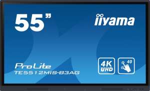 IIYAMA TE5512MIS-B3AG Monitor interaktywny 55 cali INFRARED,40pkt,IPS,4K,7H,WiFi,VGA,HDMI, USB-c,Wifi,Bluetooth,metal,8ms