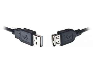 Przedłużacz USB-A M/F 2.0 1.8m OEM-0014 czarny