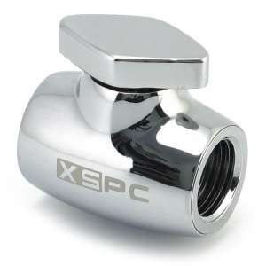 XSPC G1/4” Zawór Kulkowy – Mosiężny, Srebrny Chrom