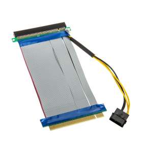 PCI Express 16x do 16x Riser wraz z kablem kabel zasilający Molex -. 19cm