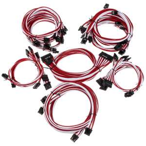 Super Flower  Sleeve Cable Kit Pro - biało/czerwone