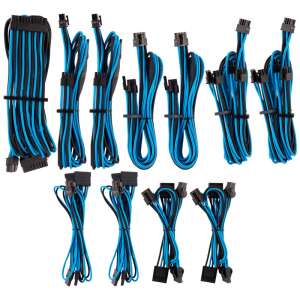 Corsair  Premium Pro Sleeved Kabel-Set (Gen 4) - niebieski/czarny
