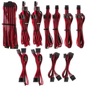 Corsair  Premium Pro Sleeved Kabel-Set (Gen 4) - czerwono/czarny