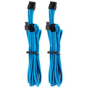 Corsair Premium Jednoprzewodowy kabel  z rękawami PCIe Twin Pack (Gen 4) - niebieski