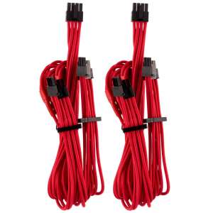 Corsair  Premium Sleeved PCIe Dual Cable Twin Pack (Gen 4) - czerwony