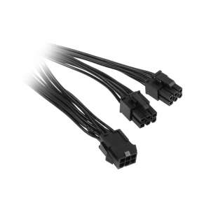 Adapter 6-Pin-PCIe 2x 6-Pin-PCIe-Stecker, czarny, 15cm