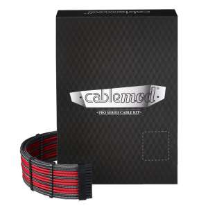 CableMod  PRO ModMesh C-Series RMi oraz RMx Cable Kit - carbon/czerwony