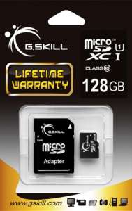 G.SKILL Karta pamięci Micro SDXC 128GB Class 10 UHS-I + Adapter