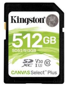 Kingston Karta pamięci SD 512GB Canvas Select Plus