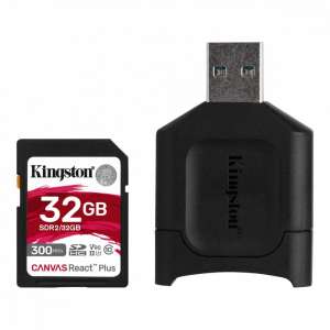 Kingston Karta pamięci SD  32GB React Plus 300/260MB/s czytnik MLP