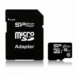 Silicon Power microSDHC 16GB CL10/UHS-1 40/15 MB/s Elite + adapter