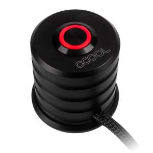 Alphacool  Powerbutton z przyciskiem 19mm czerwony podświetlany - Deep Black