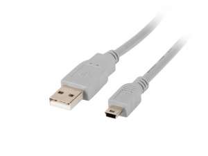 LANBERG Kabel USB 2.0 Lanberg mini AM-BM5P(CANON) 1,8m szary