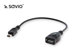 Elmak Adapter mini USB BM - OTG USB AF Savio CL-58 wielopak 10 szt.