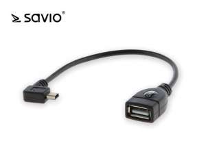 Elmak Adapter OTG USB AF - mini USB kątowy BM Savio CL-60 wielopak 10 szt.