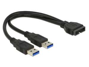 Delock Kabel USB 3.0 Delock pinheader - 2x USB-AM 0,25m wewnętrzny