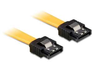 Delock Kabel SATA III Delock 0,3m z zatrzaskami metalowymi żółty