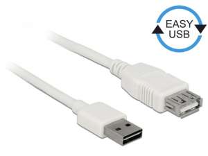 Delock Przedłużacz USB 2.0 Delock A(M) - A(F) 0,5m biały Easy-USB