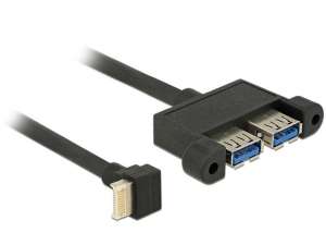 Delock Kabel USB 3.1 Delock Key-B 20-pin - 2x A(F) 0,45m panel mount